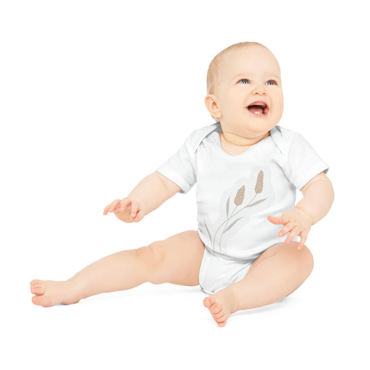 "Organic Cotton Baby Bodysuit: Ad- Baby Organic Short Sleeve Bodysuit