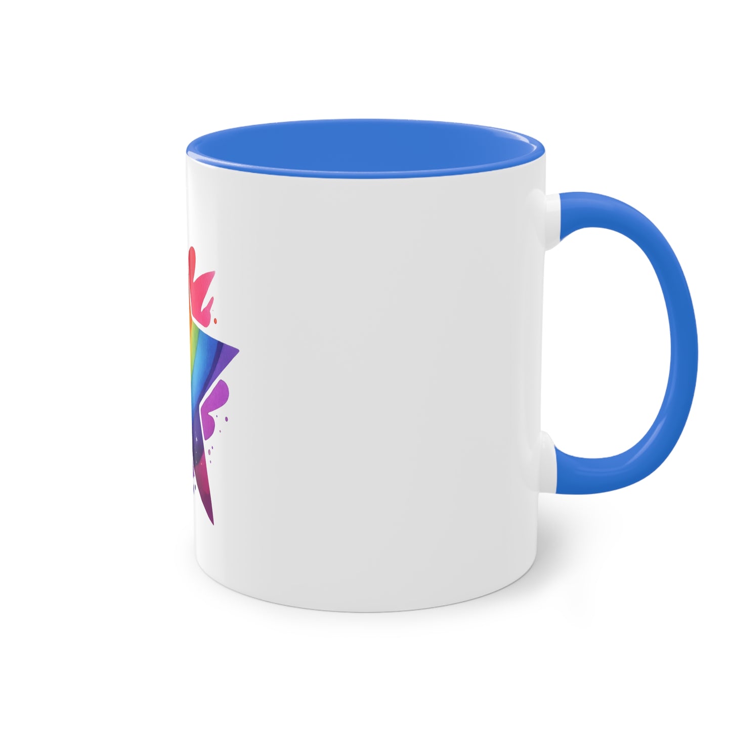 "Rainbow Pride Star" - Two Tone Mug