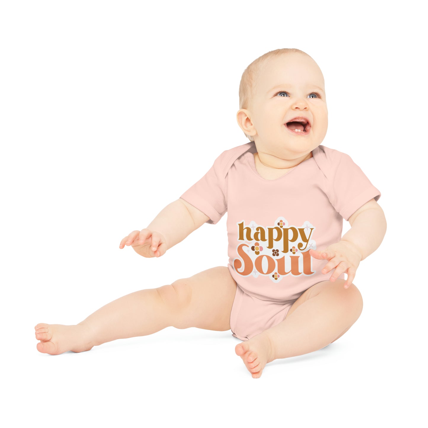 "Happy Soul" - Baby Organic Short Sleeve Bodysuit