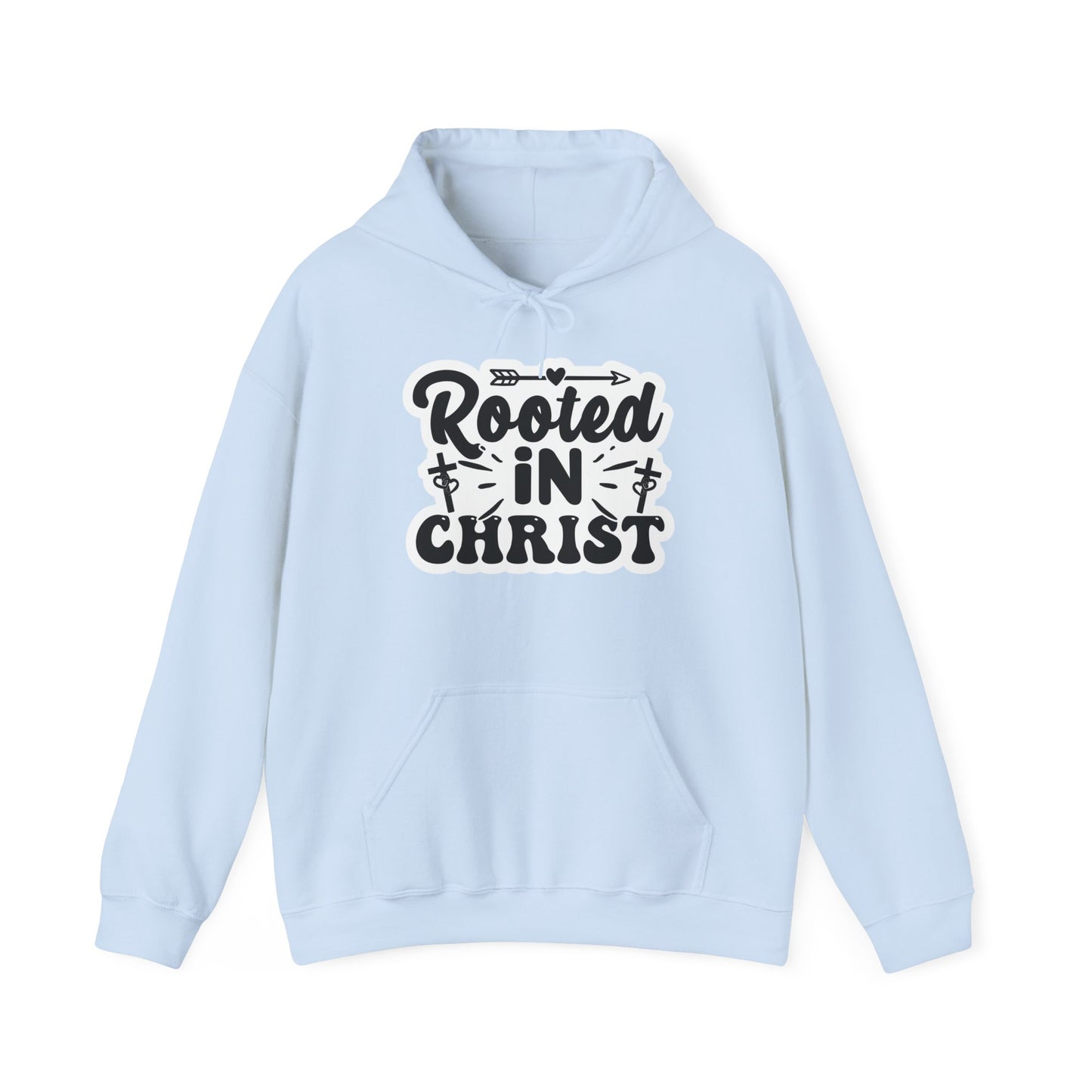 "Rooted in Christ" - Christian Quote Hooded- Hoodie