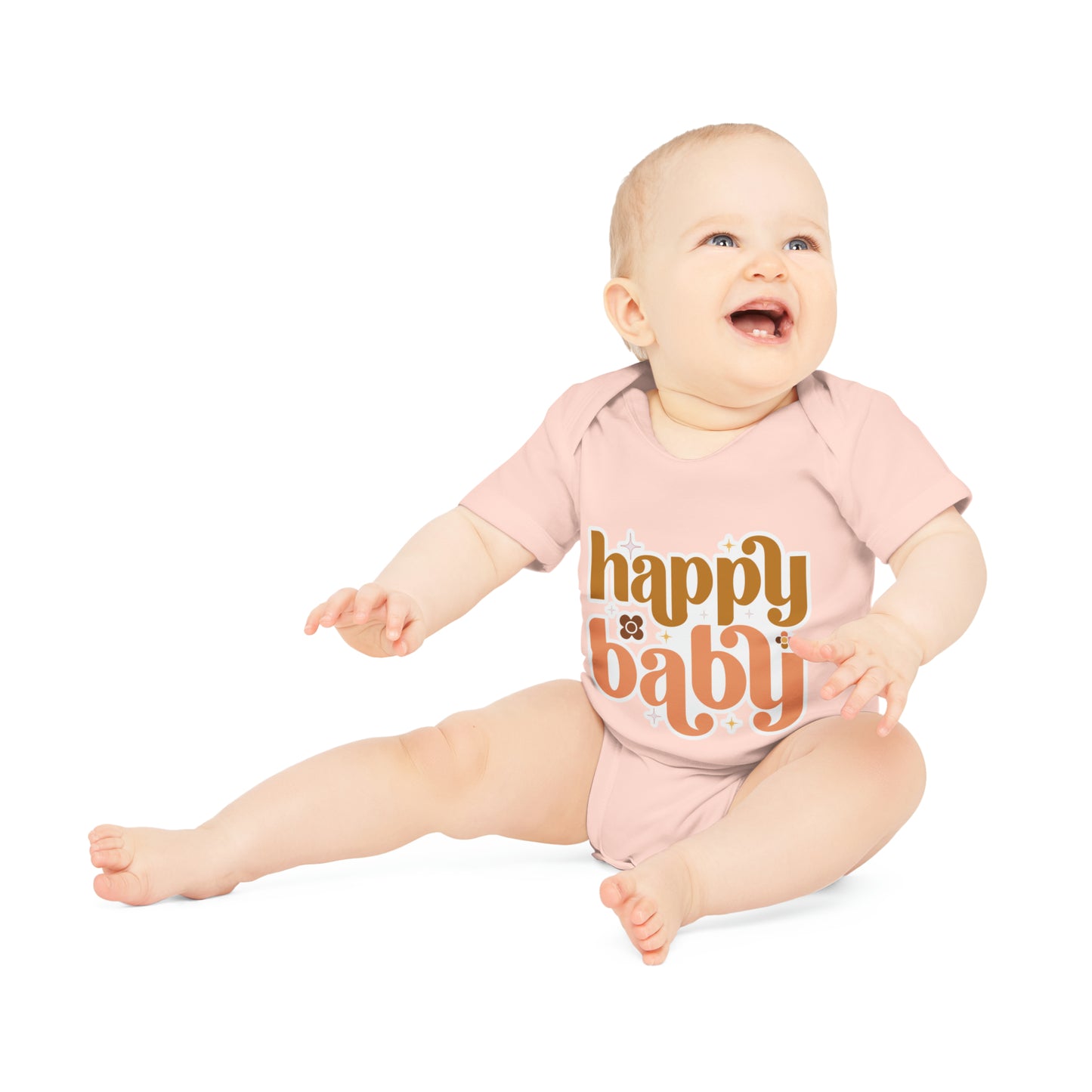 "Happy Baby" - Baby Organic Short Sleeve Bodysuit