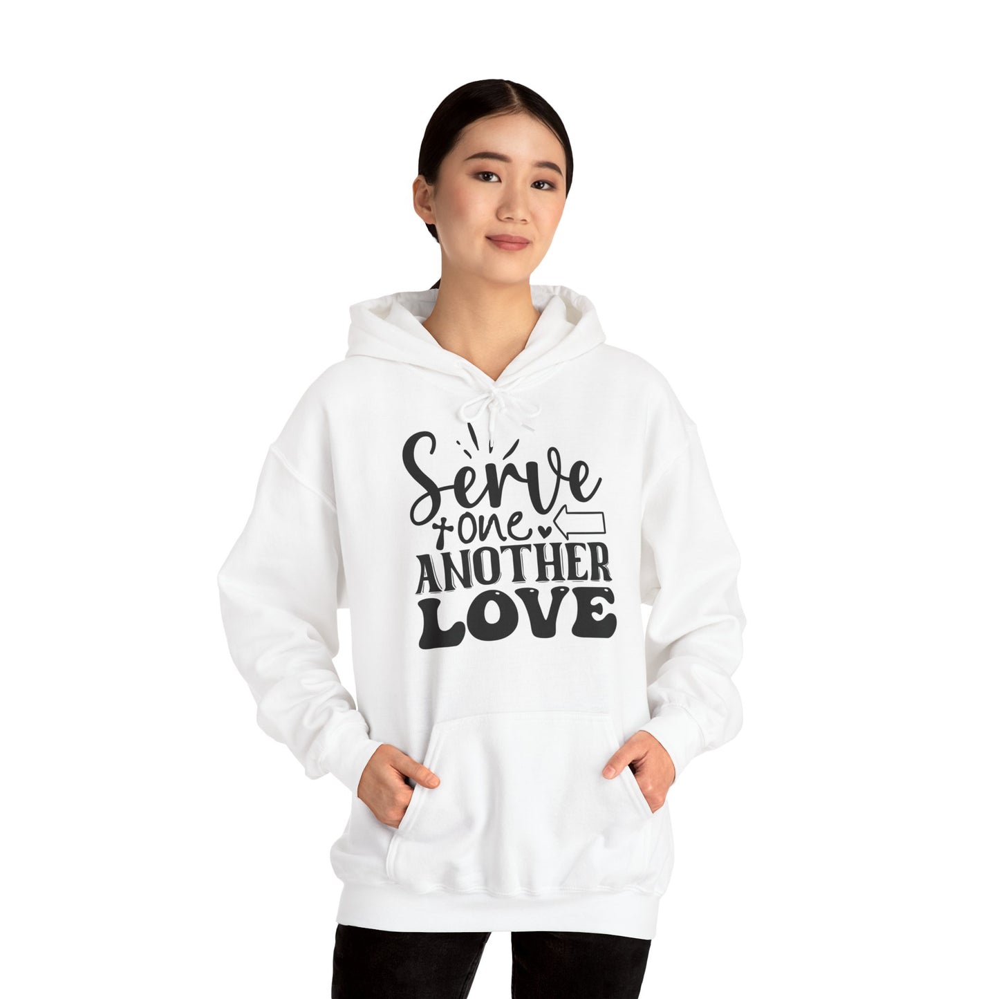 "Serve one another" Faith-Inspired Hooded Sweatshirt - Hoodie