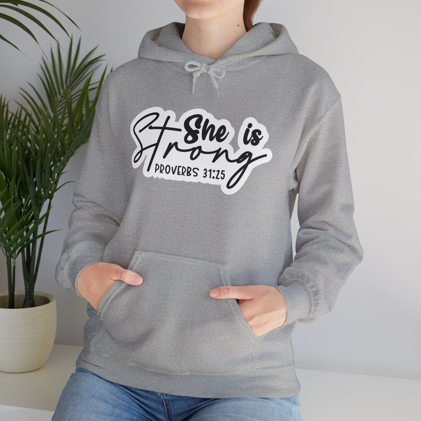 "She is Strong" - Christian Quote - Hoodie