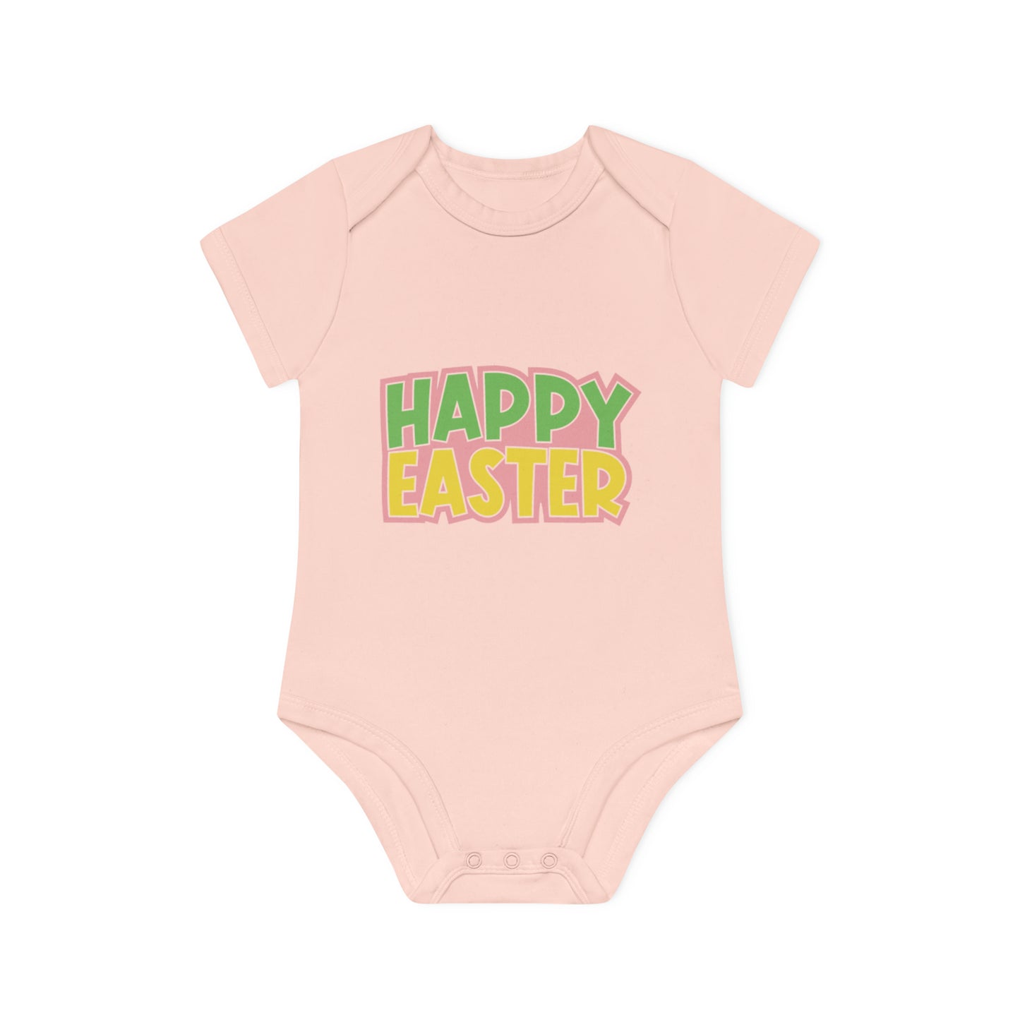 "Happy Easter" - Baby Organic Short Sleeve Bodysuit