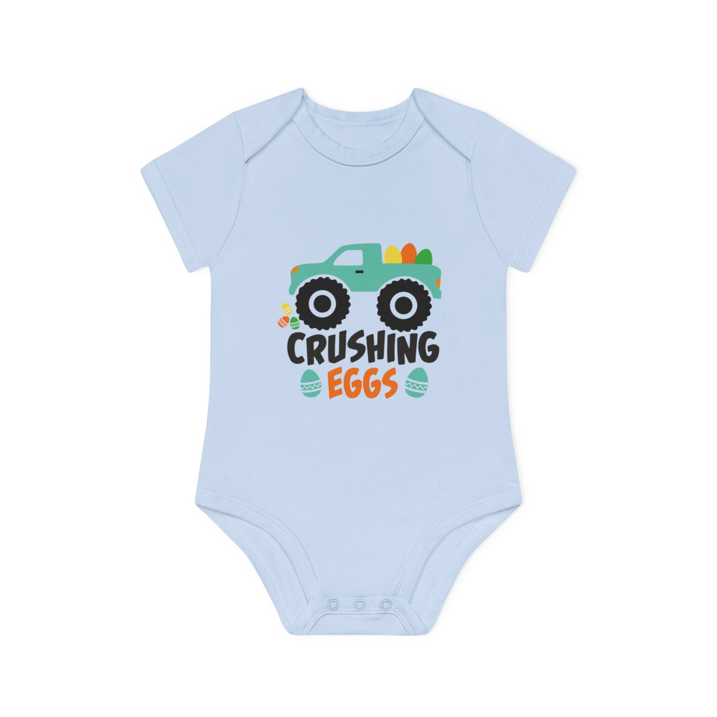 "Crushing Eggs" - Baby Organic Short Sleeve Bodysuit