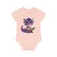 "Adorable Reading Dragon" - Baby Organic Short Sleeve Bodysuit