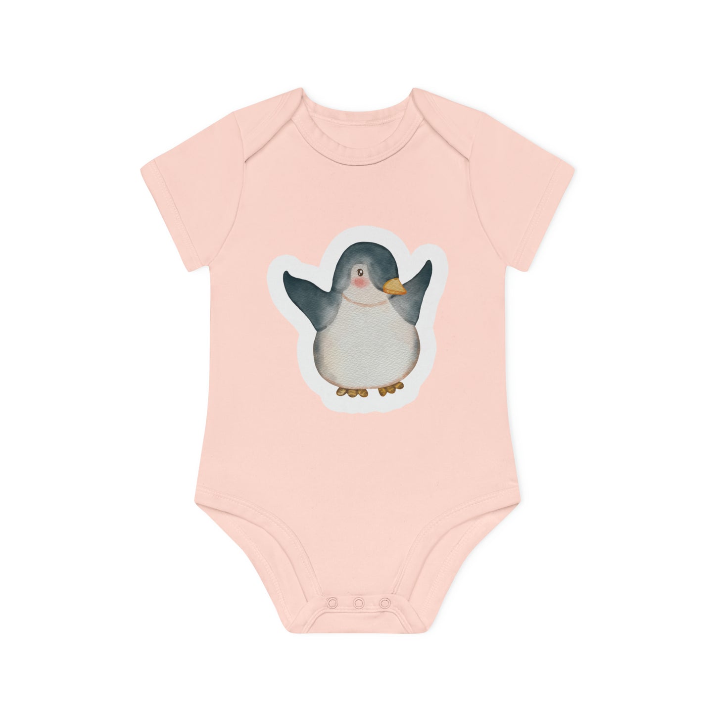 "Penguin Cutie" - Baby Organic Short Sleeve Bodysuit