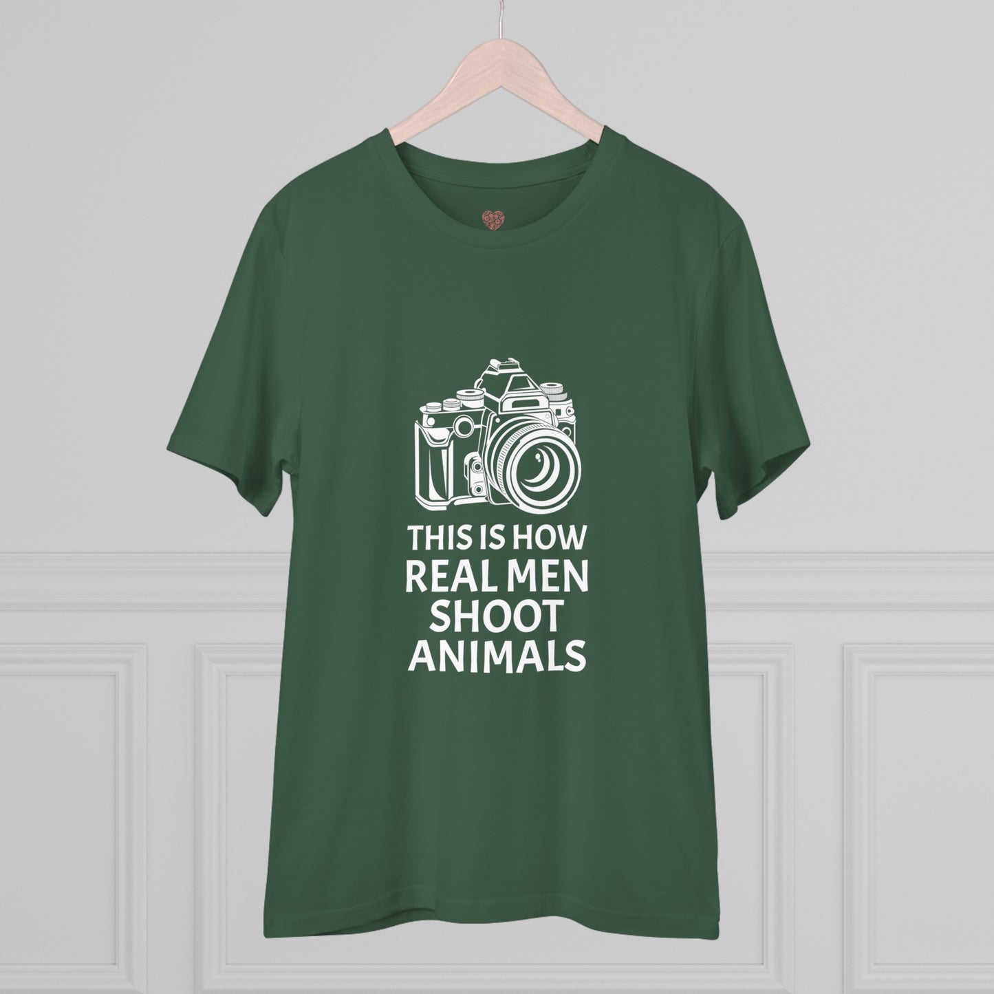 "This is how real men shoot animals" Vegan Life Tee - T-Shirt