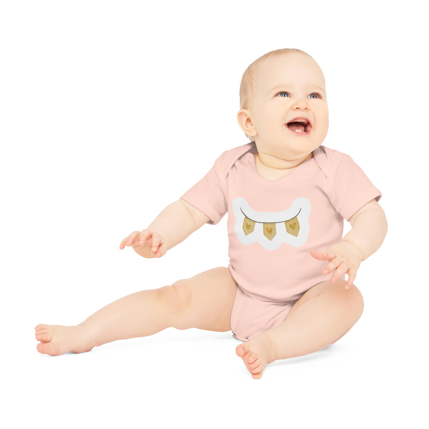 "Adorable Hearts Eco-Friendly" - Baby Organic Short Sleeve Bodysuit