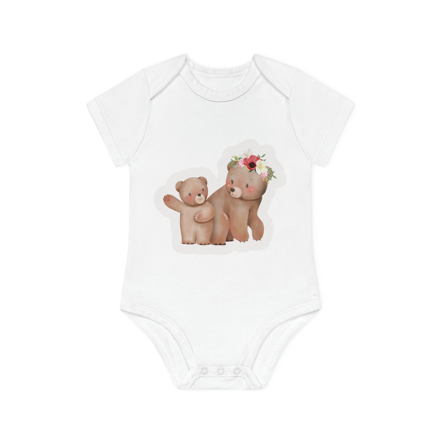 "Adorable Organic Short Sleeve Baby Bodysuit- Baby Organic Short Sleeve Bodysuit