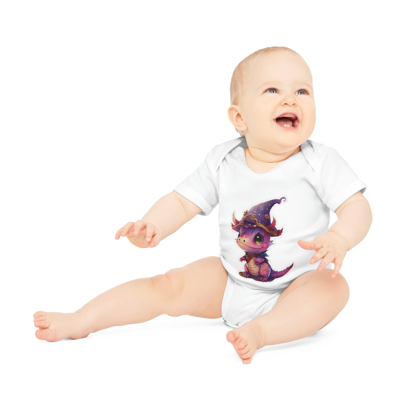 "Witchy Dragon" - Baby Organic Short Sleeve Bodysuit