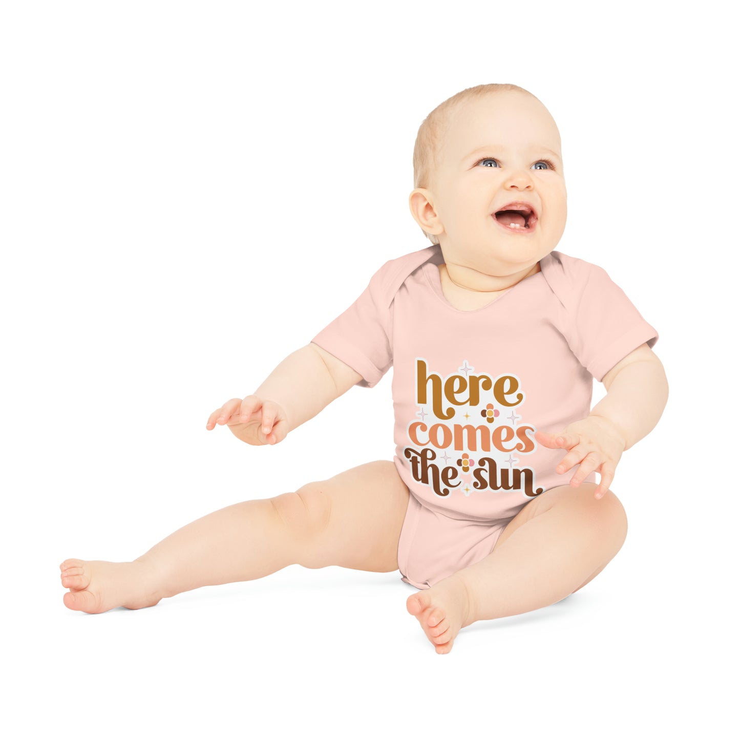 "Here comer the Sun" - Baby Organic Short Sleeve Bodysuit