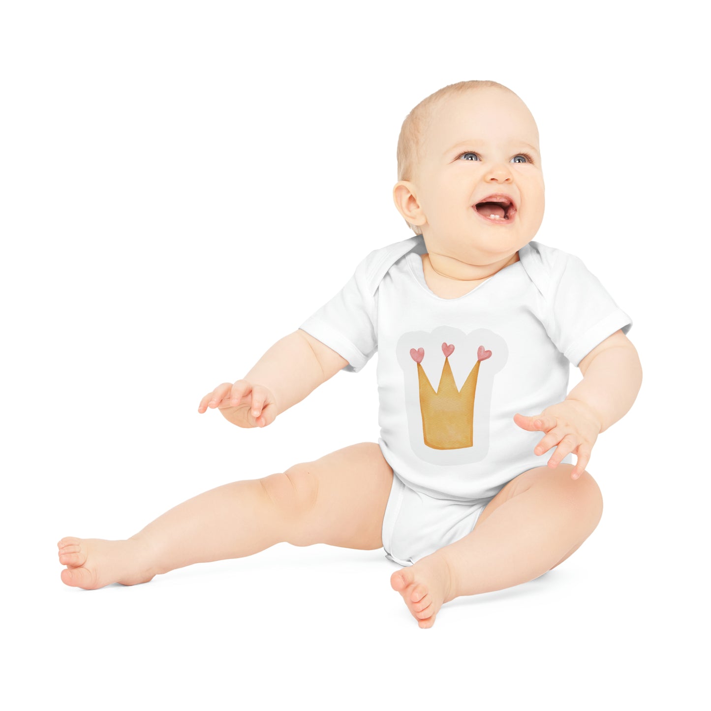 "Royalty Love" - Baby Organic Short Sleeve Bodysuit