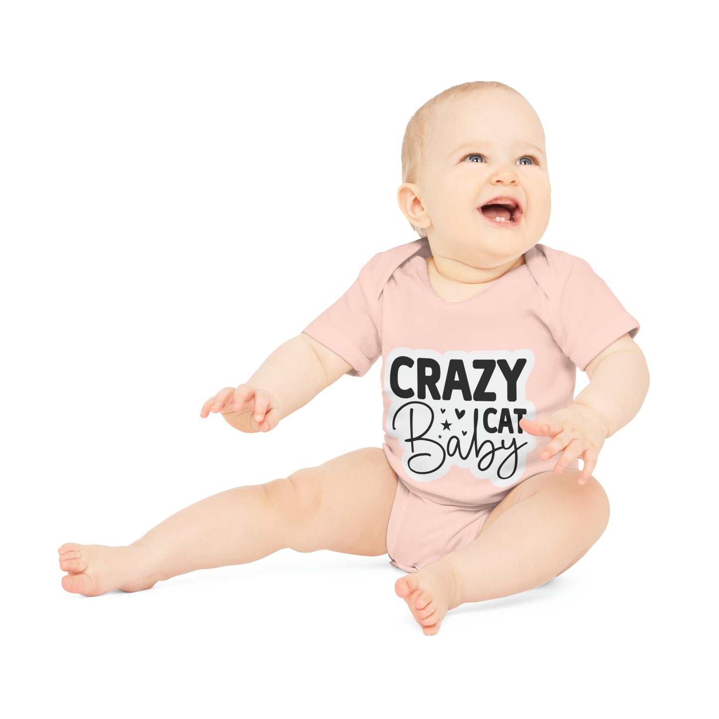 "Crazy Cat Baby" - Baby Organic Short Sleeve Bodysuit