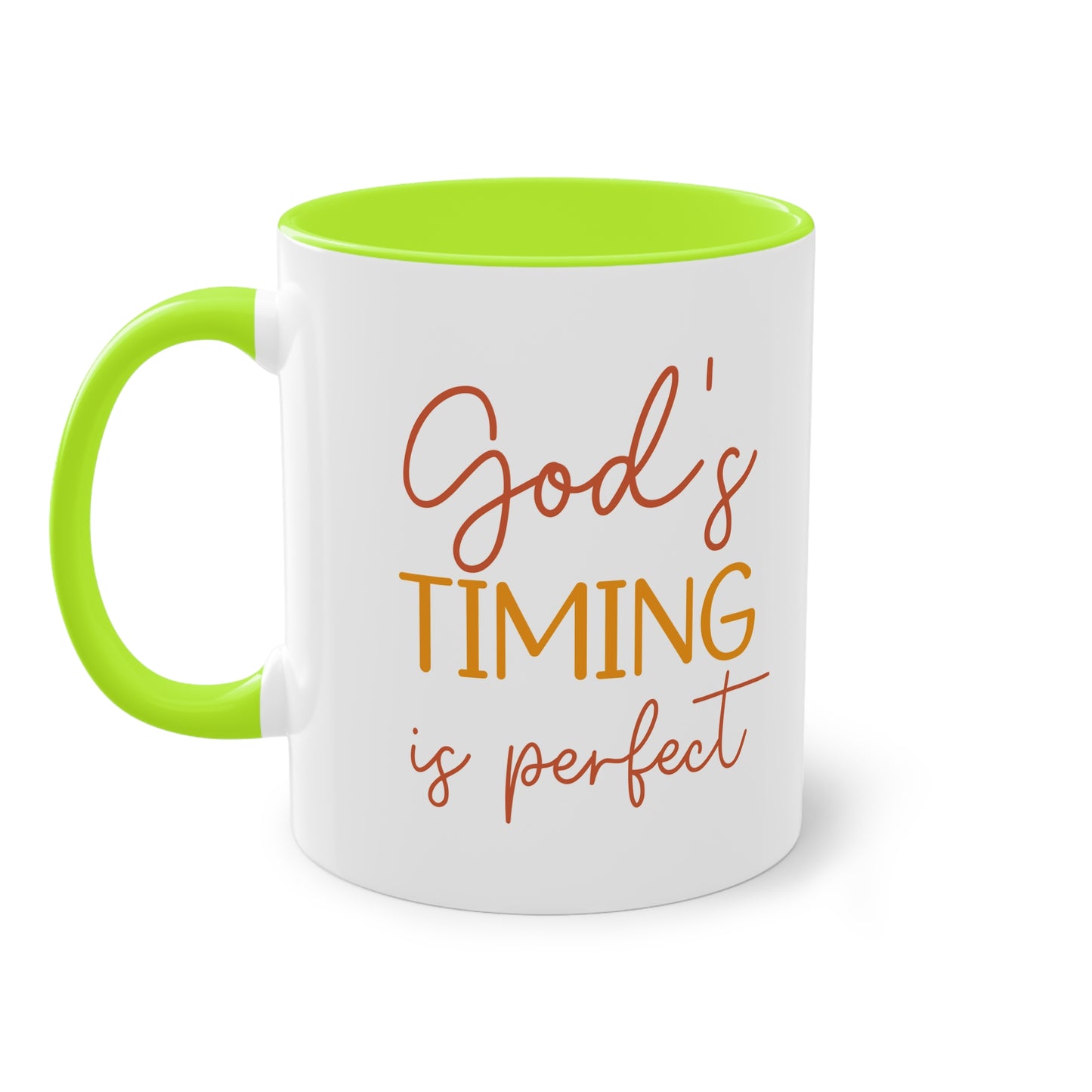 "God's timing is perfect" - Faith Quote - Two Tone Mug