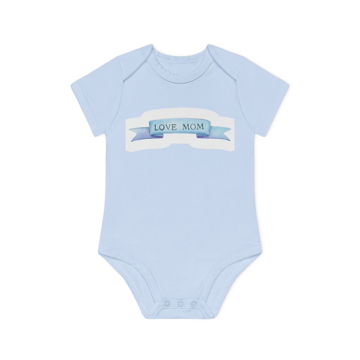 "Love Mom" - Baby Organic Short Sleeve Bodysuit