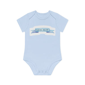 "Love Mom" - Baby Organic Short Sleeve Bodysuit