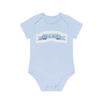 "Love Mom" - Baby Organic Short Sleeve Bodysuit