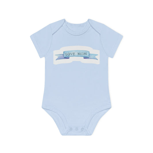 "Love Mom" - Baby Organic Short Sleeve Bodysuit