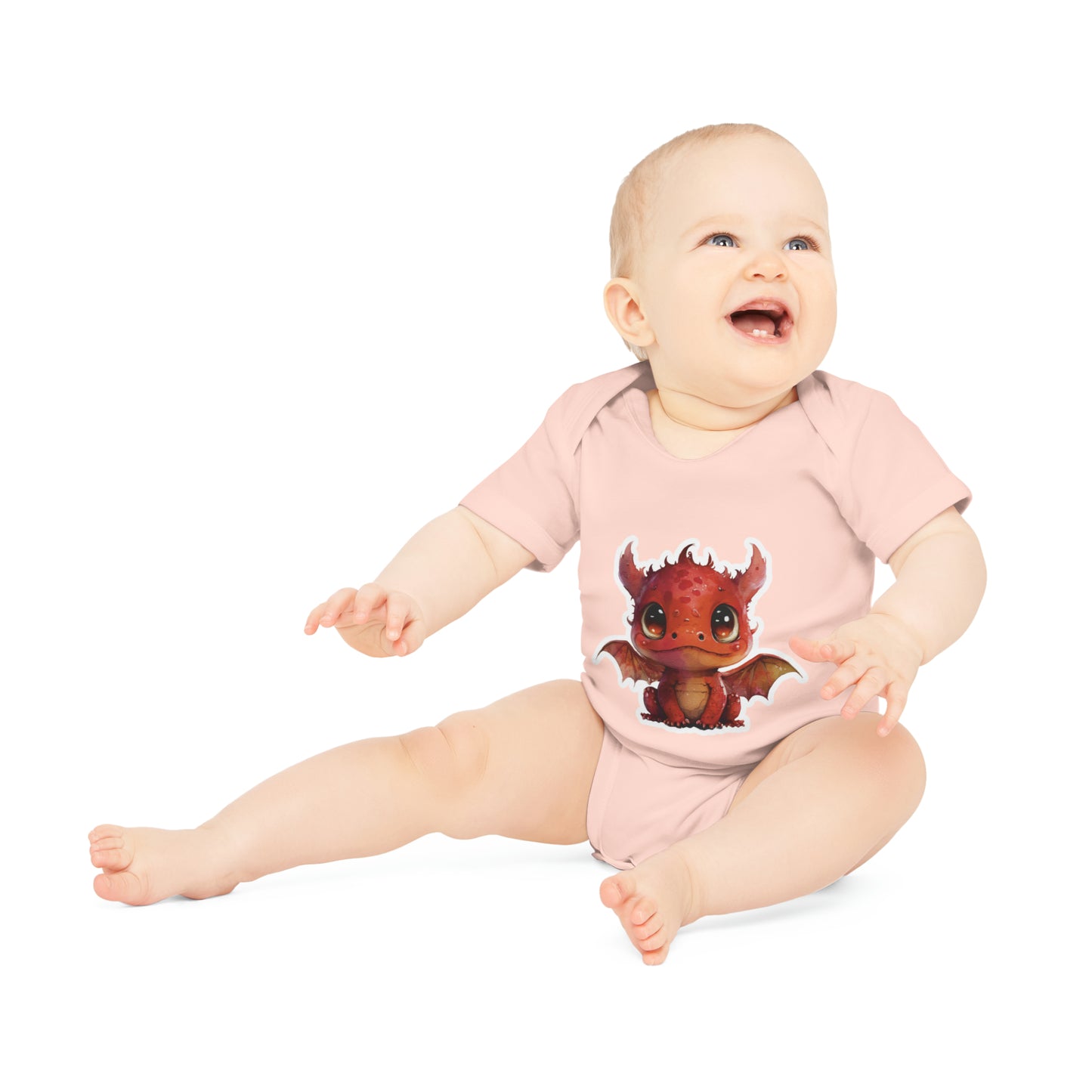 "Dragon Cutie" - Baby Organic Short Sleeve Bodysuit