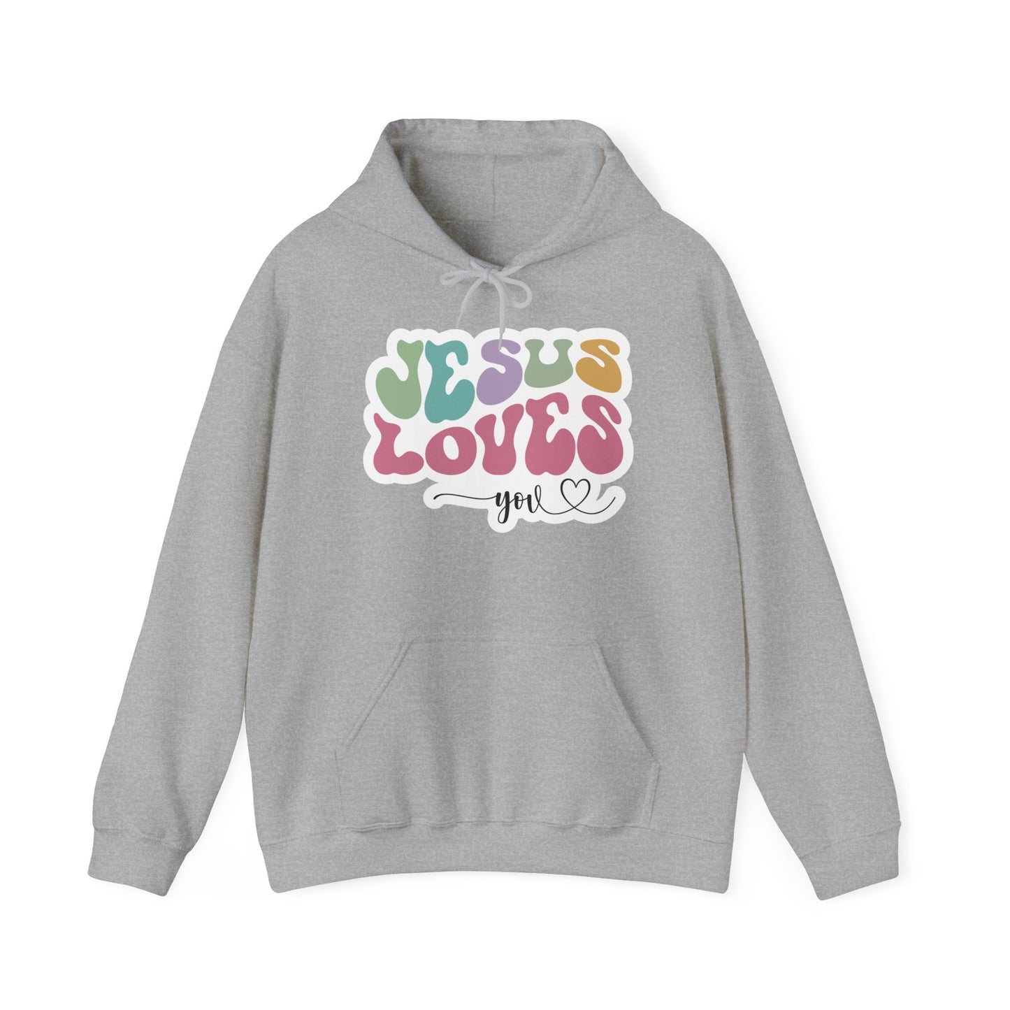 "Jesus Loves You" - Faithfully Cozy Hooded Sweatshirt - Hoodie