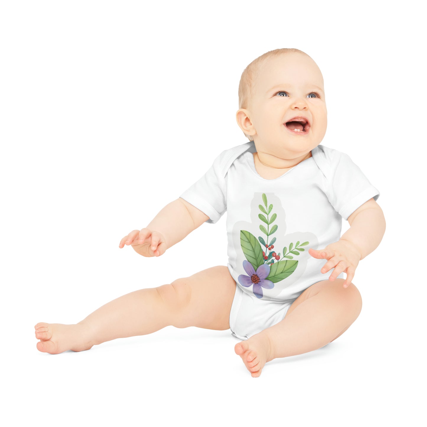 "Organic Comfort for Your Little One: Ad- Baby Organic Short Sleeve Bodysuit