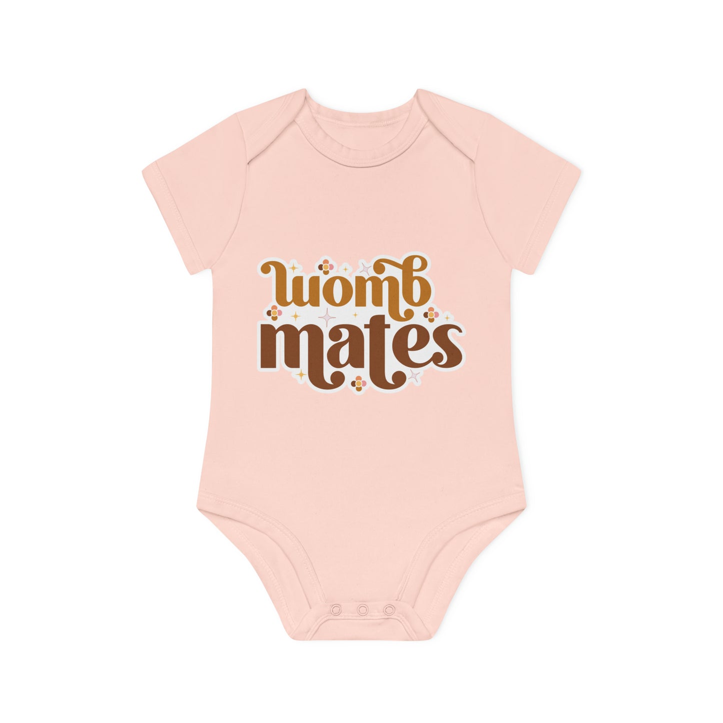 "Womb Mates" - Organic Cutie: Adorable Baby Organic Short Sleeve Bodysuit