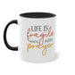 "Life is fragile handle with Prayer" - Two Tone Mug