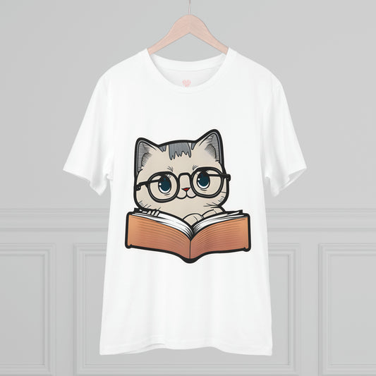 "Bookworm Bliss" Kitty Graphic Tee: Perfect Gift for Book/Kitty Lovers - T-Shirt