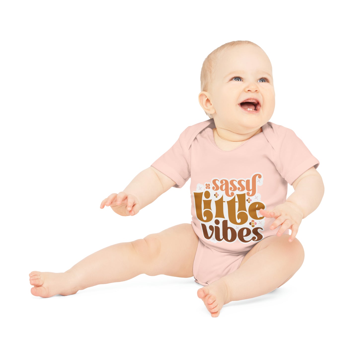 "Sassy Little Vibes" - Baby Organic Short Sleeve Bodysuit