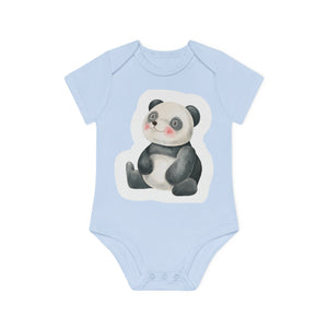 "Cute Panda" - Baby Organic Short Sleeve Bodysuit