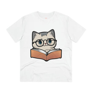 "Bookworm Bliss" Kitty Graphic Tee: Perfect Gift for Book/Kitty Lovers - T-Shirt