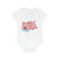 "Sleepy Drooling Piggie" - Baby Organic Short Sleeve Bodysuit