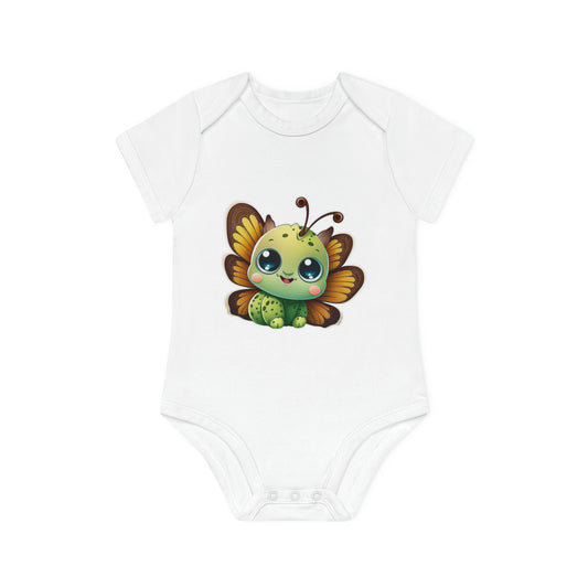 "Cute Butterfly" - Baby Organic Short Sleeve Bodysuit