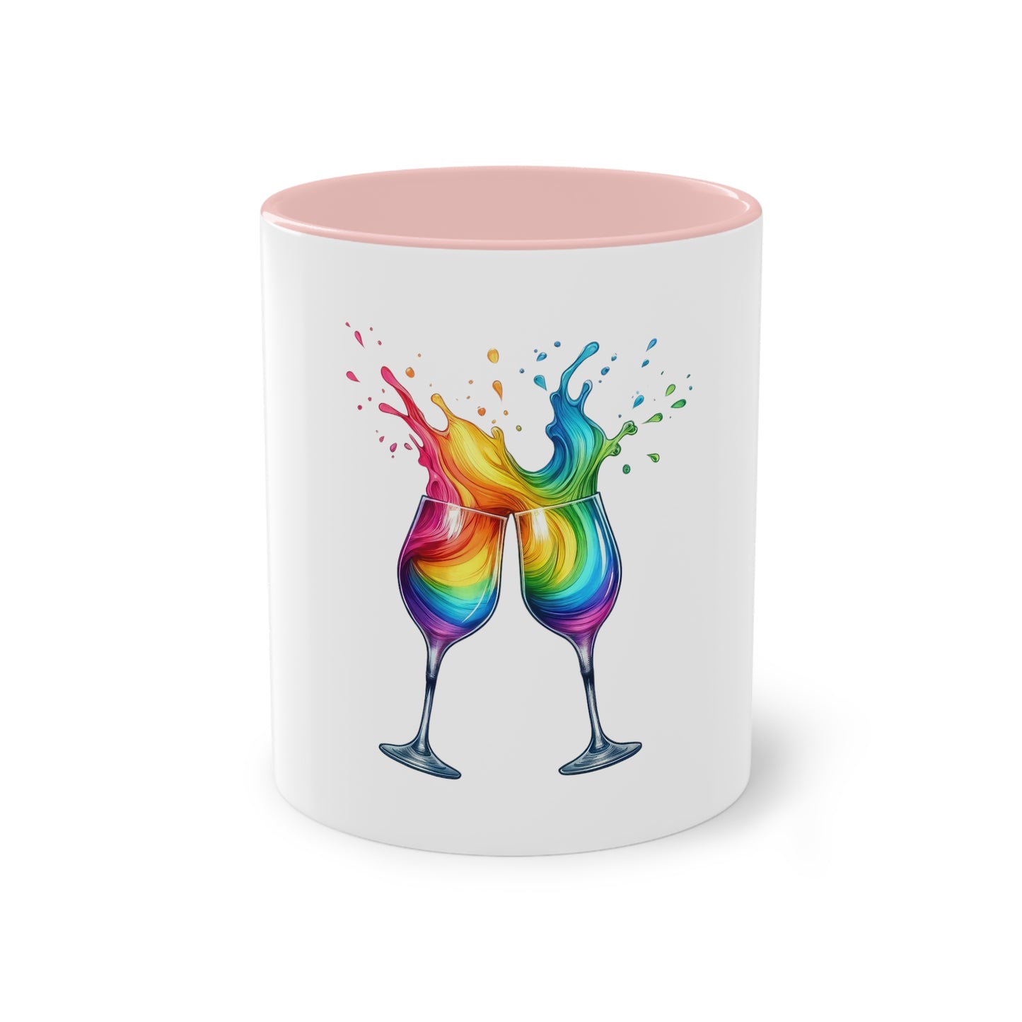 "Rainbow Pride Celebrate Love" - Two Tone Mug