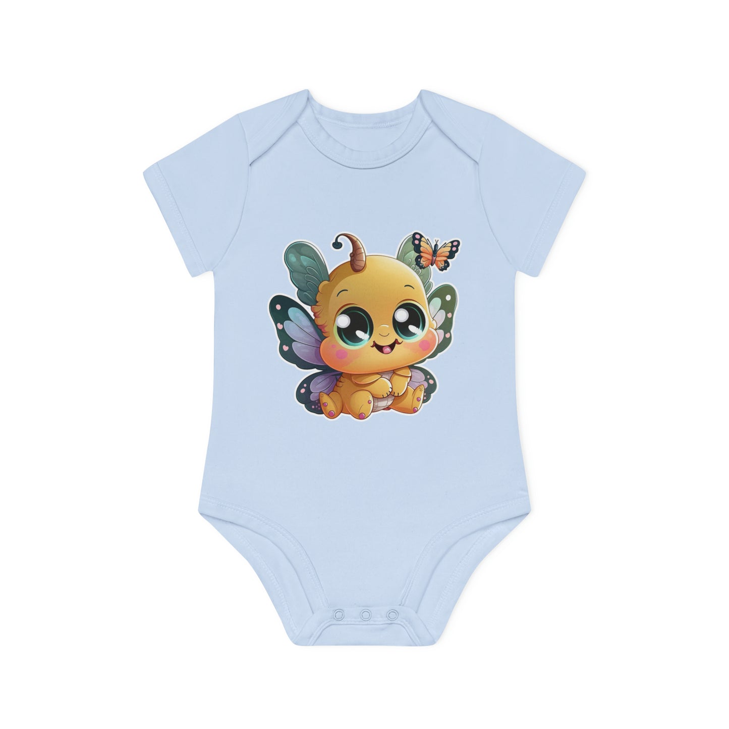 "Organic Adorable: Cute Design Baby Short- Baby Organic Short Sleeve Bodysuit