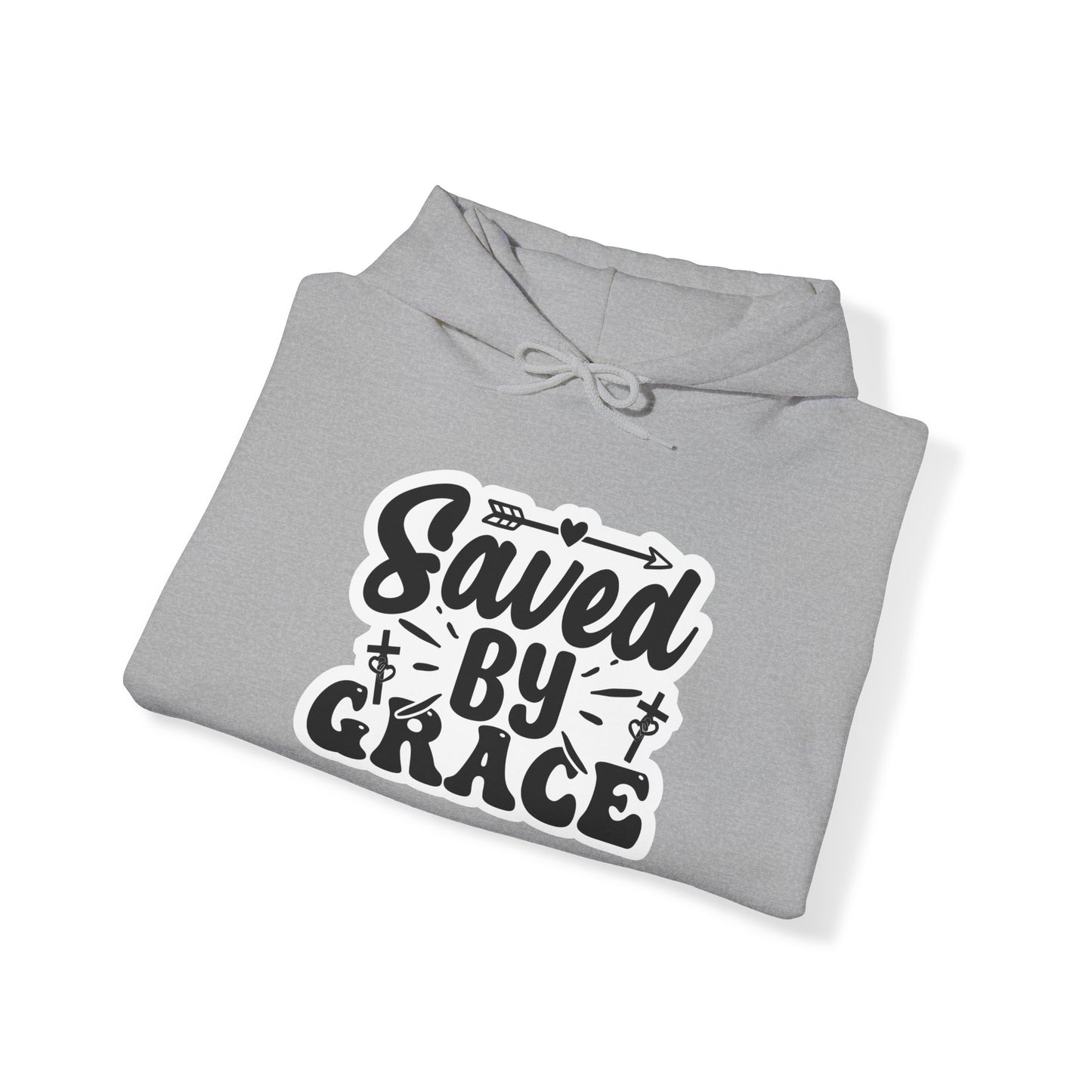 "Saved by Grace" - Blessed & Cozy: Christian Quote - Hoodie