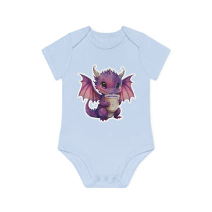 "Dragon Cutie Pie" - Baby Organic Short Sleeve Bodysuit