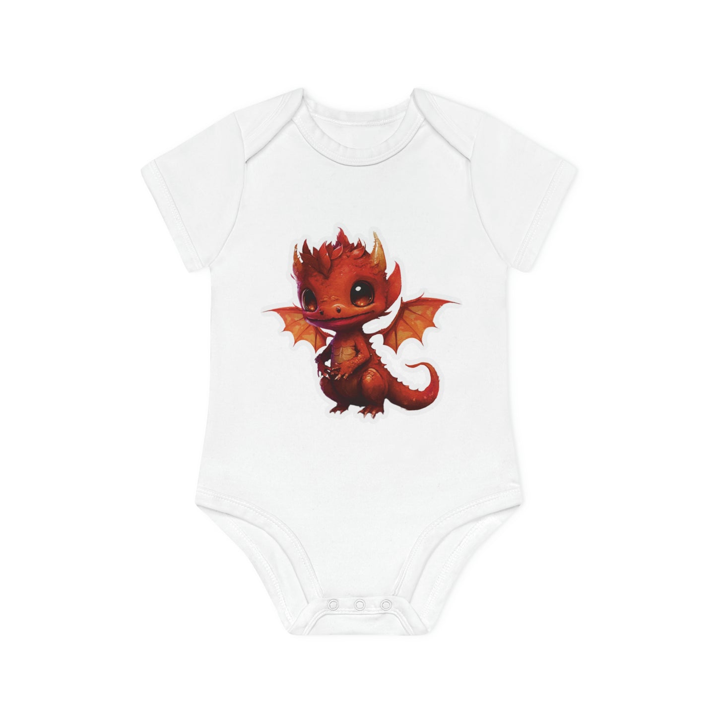 "Sweet Red Dragon" - Baby Organic Short Sleeve Bodysuit