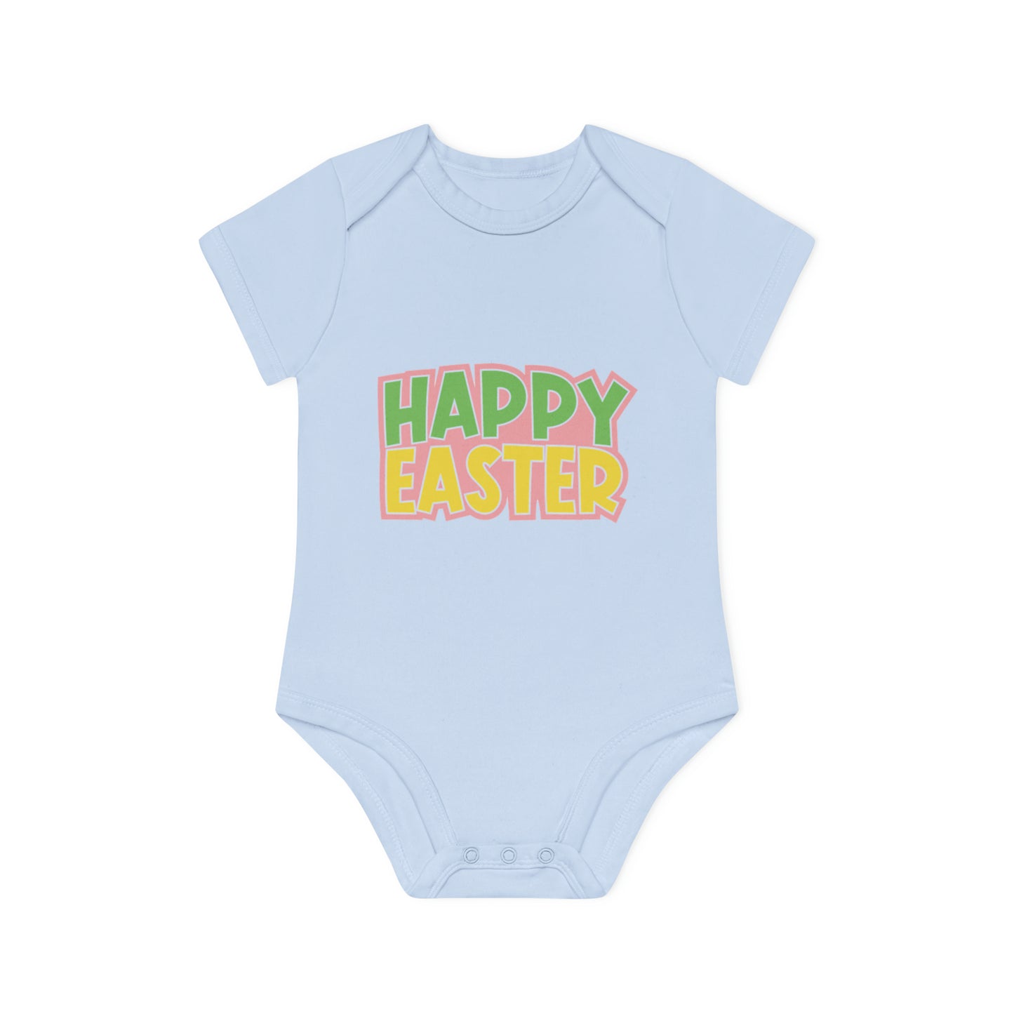 "Happy Easter" - Baby Organic Short Sleeve Bodysuit