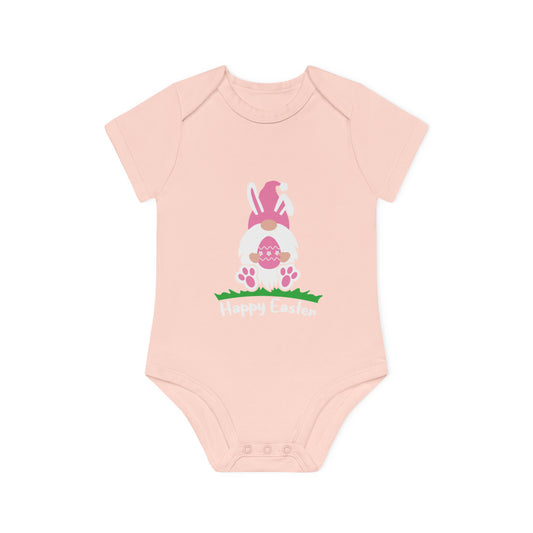 "Happy Easter" - Baby Organic Short Sleeve Bodysuit