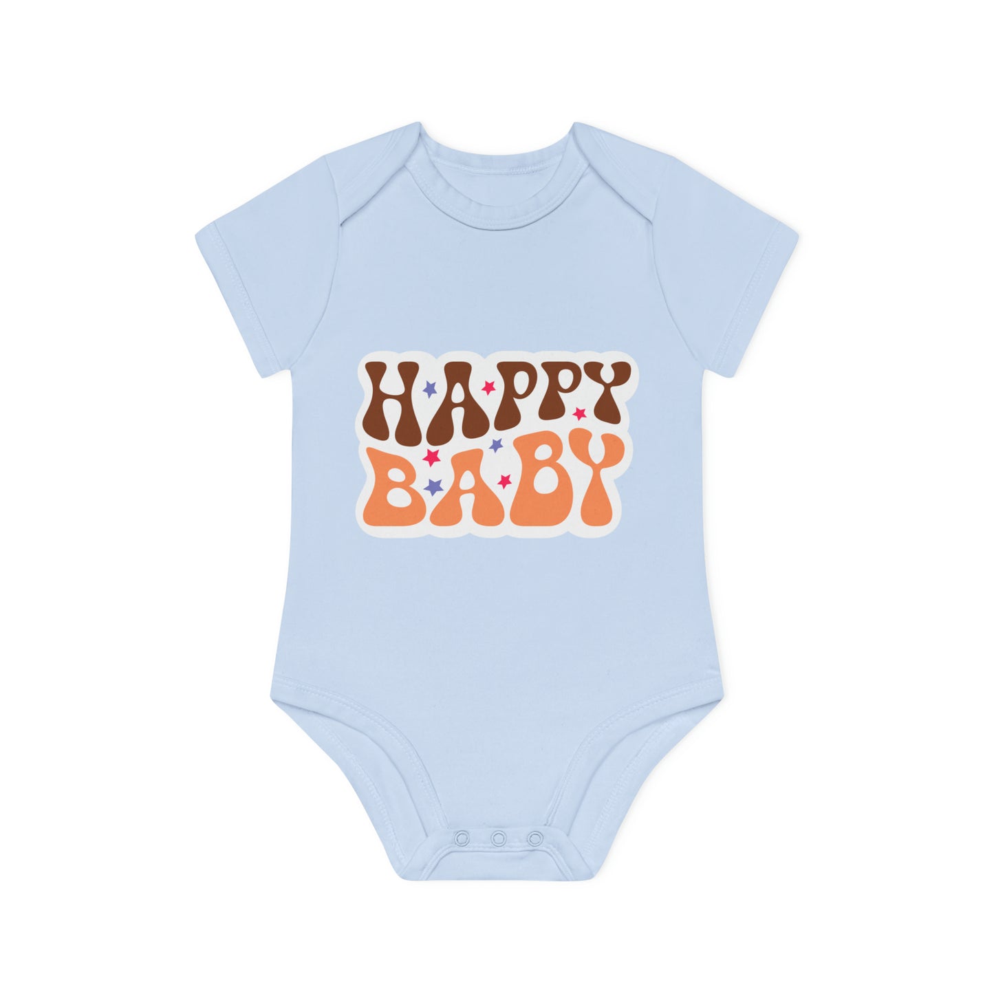 "Organic Cotton Baby Bodysuit with Ad- Baby Organic Short Sleeve Bodysuit