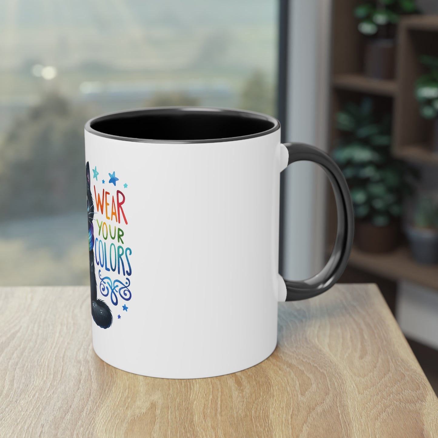 "Rainbow Pride Celebrate Love" - Two Tone Mug