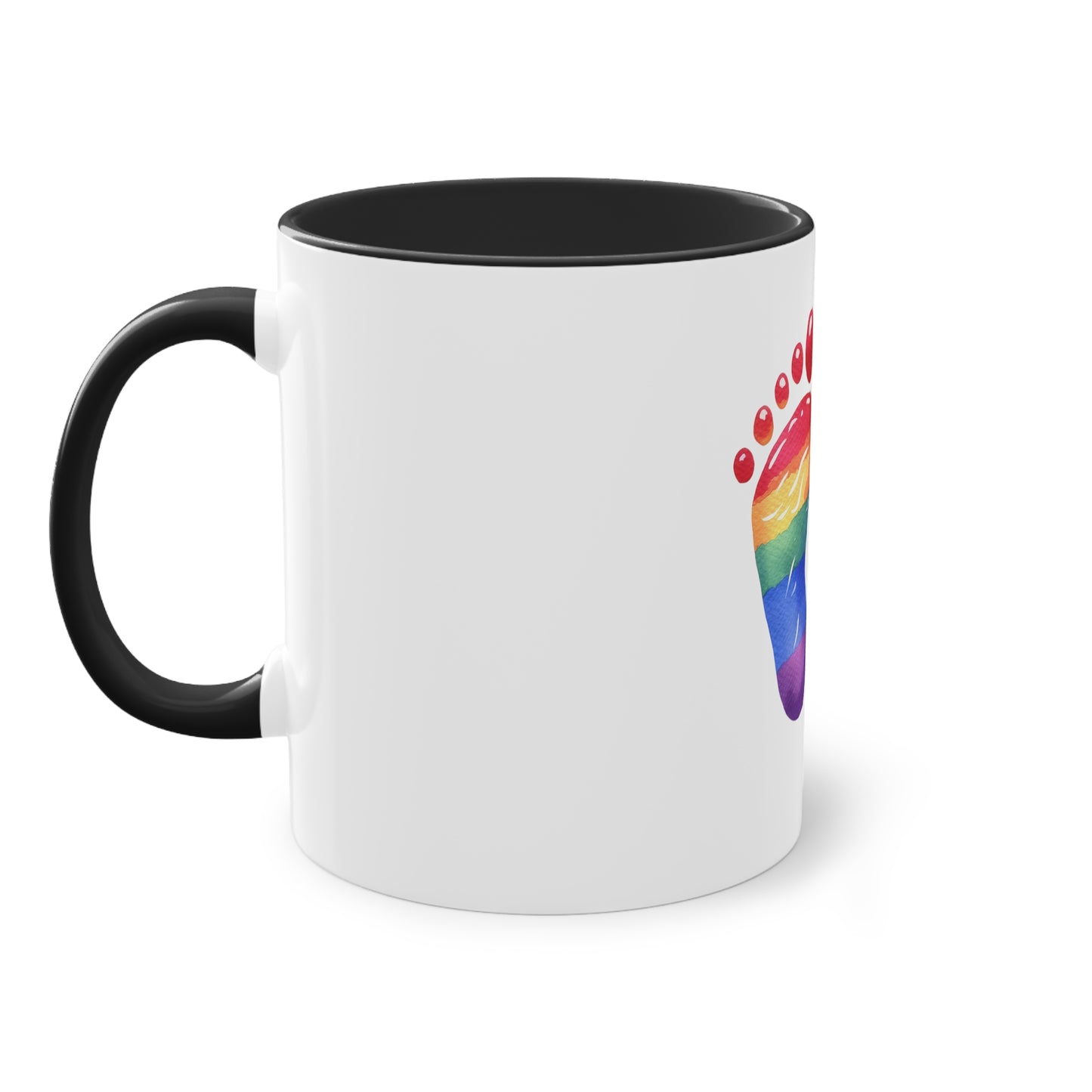 "Rainbow Love: Footprints" - Two Tone Mug