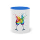 "Rainbow Pride Celebrate Love" - Two Tone Mug