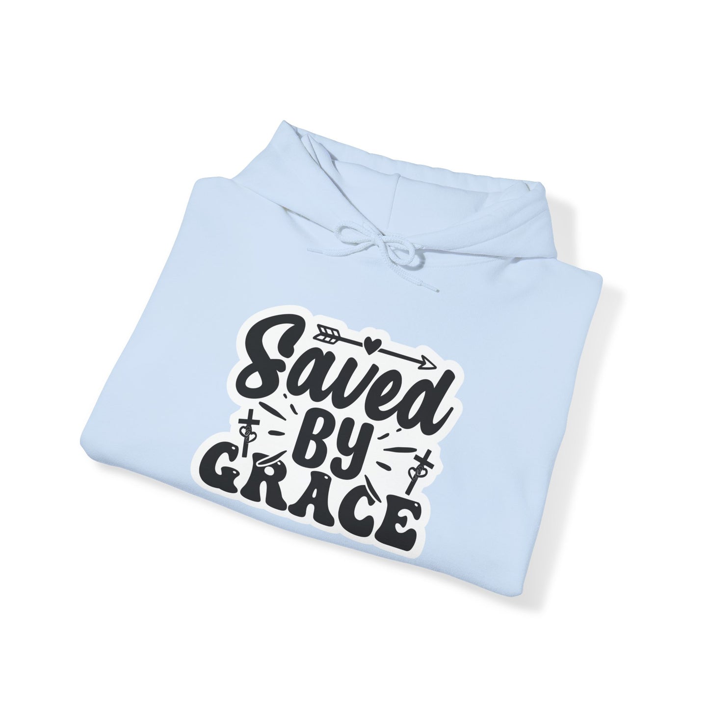 "Saved by Grace" - Blessed & Cozy: Christian Quote - Hoodie