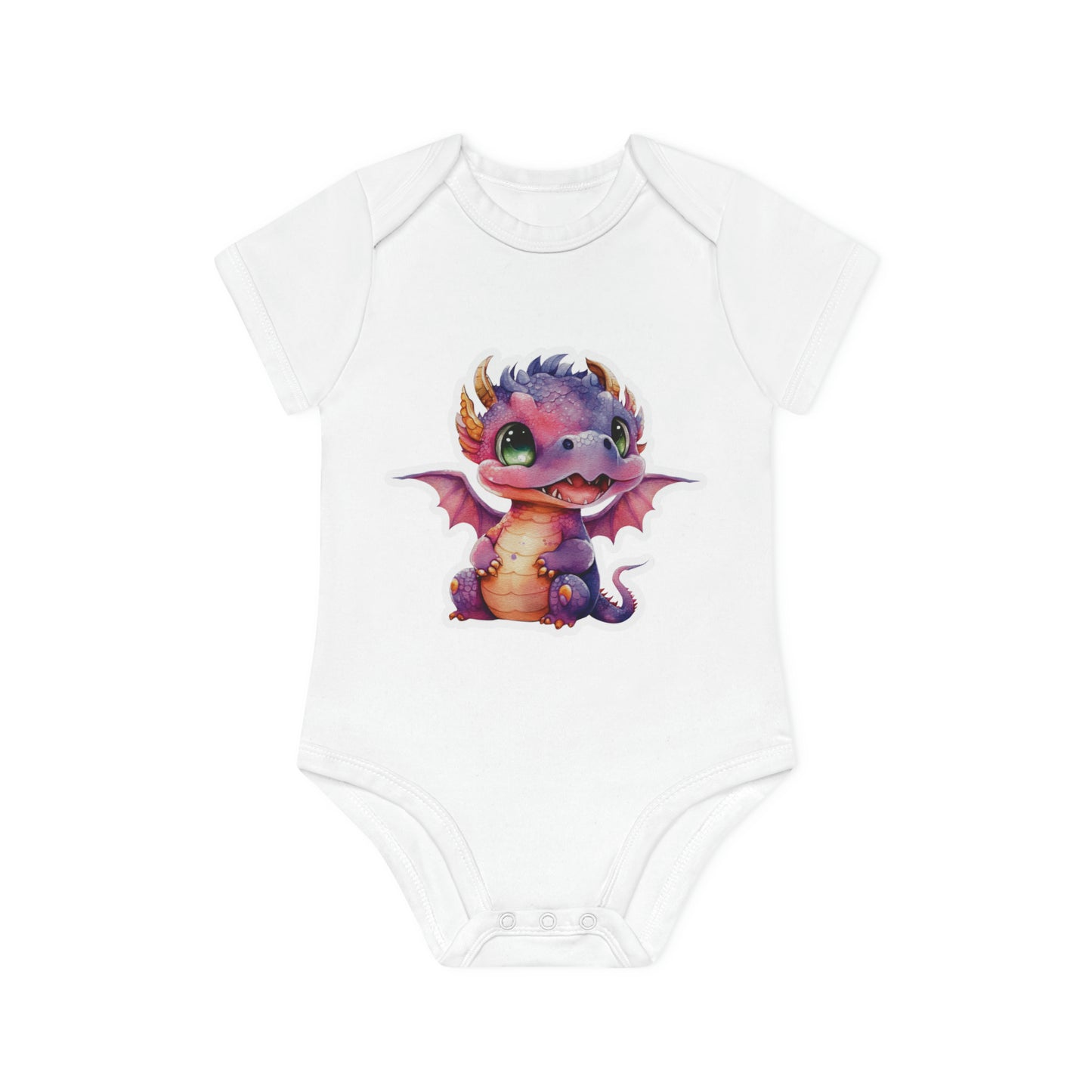 "Cute Drangon" - Baby Organic Short Sleeve Bodysuit