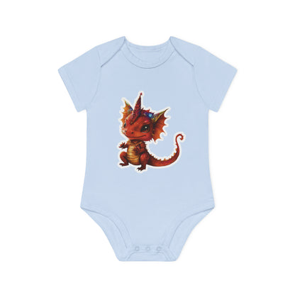 "Dragon Unicorn Cuteness" - Baby Organic Short Sleeve Bodysuit