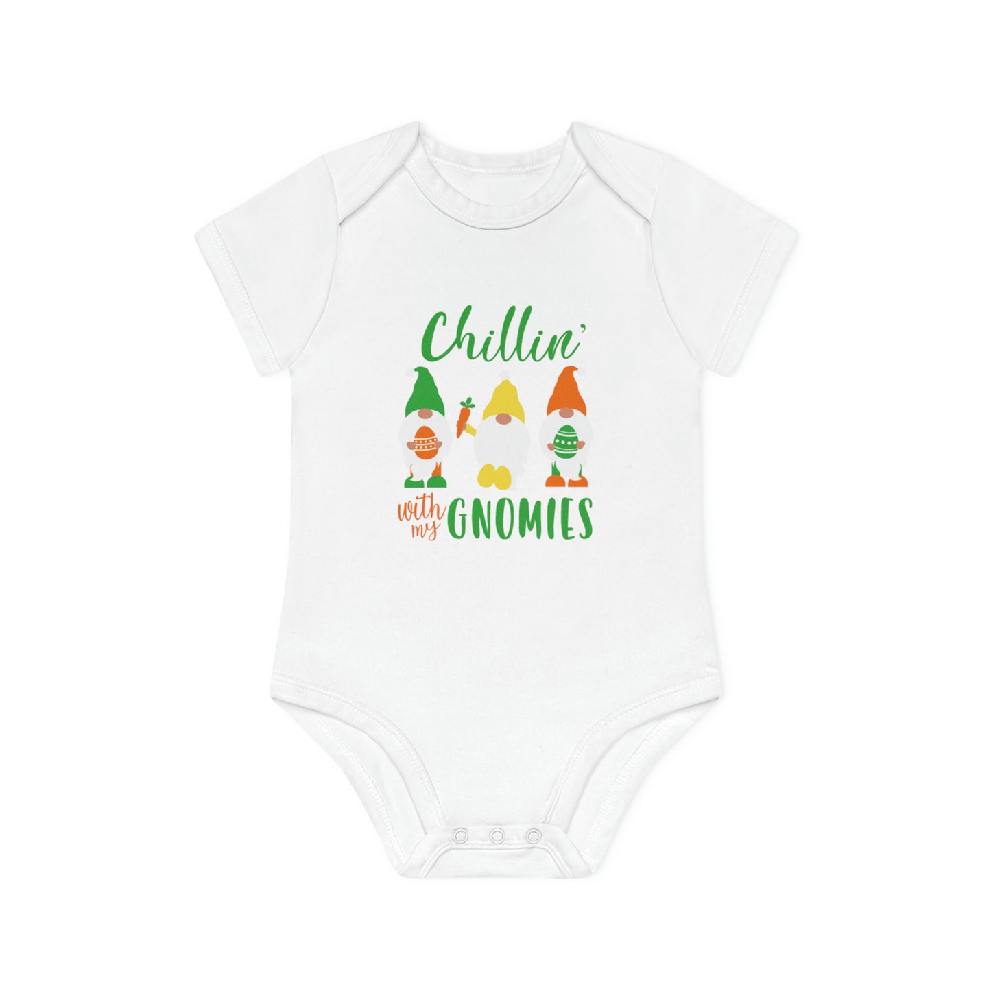 "Chillin' with my Gnomies" - Baby Organic Short Sleeve Bodysuit