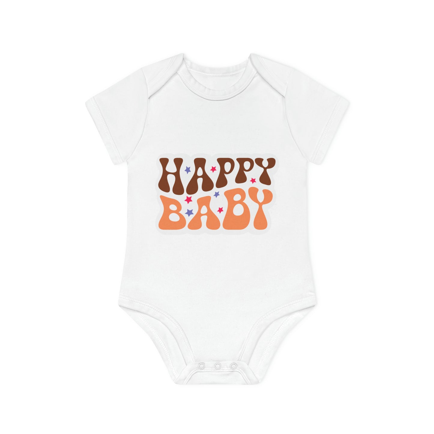 "Organic Cotton Baby Bodysuit with Ad- Baby Organic Short Sleeve Bodysuit